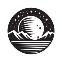 Silhouette of Moon for Print and Web vector