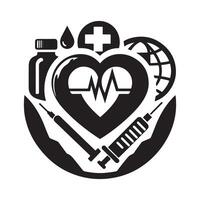 Modern Medical Icon Logo Silhouette for Projects vector