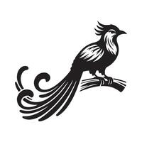 Decorative Quetzal Silhouette for Digital Projects vector