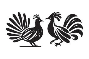 Superb Lyrebird Silhouette for Wildlife Conservation Projects vector