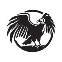 Simple Turkey Vulture Silhouette for Web Elements vector