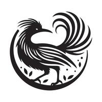 Superb Lyrebird Silhouette for Signage and Logos vector