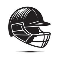 Cricket Helmet Silhouette for Website Graphics vector