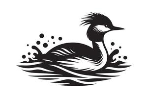 Unique Junin Grebe Silhouette for Visual Projects vector