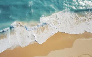 Beach and Waves - Aerial View photo