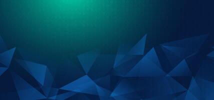 Dark abstract background with polygonal triangle shapes and binary code pattern. Perfect for cybersecurity, coding, and data analysis design projects vector