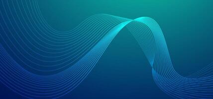 Futuristic green blue light beam with glowing circular forms on a deep gradient. Perfect for UI headers, modern design, or data-driven projects vector