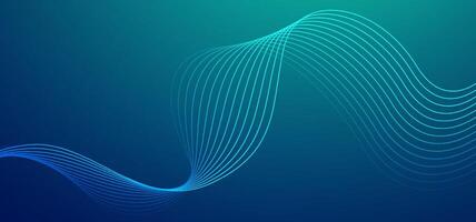 Smooth flowing wave lines curve across a blue-green gradient background. Perfect for tech-themed presentations, UI headers, and creative modern layouts vector