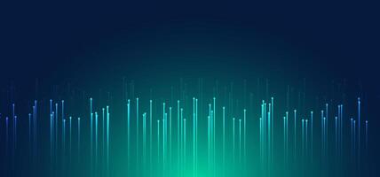 Futuristic abstract background with vertical glowing lines in green and blue. Suitable for digital data flow, technology UI, and modern innovation concepts vector