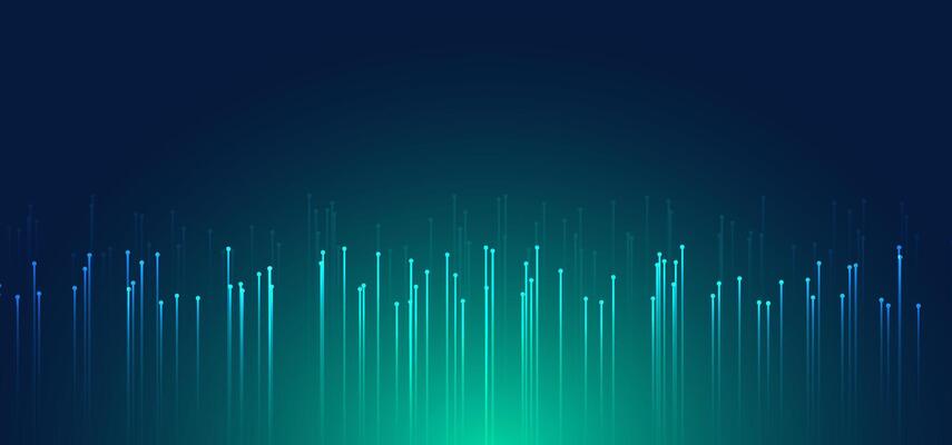 Futuristic abstract background with vertical glowing lines in green and blue. Suitable for digital data flow, technology UI, and modern innovation concepts