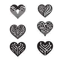 Heart silhouette icon bundle on a white background 10 eps vector