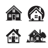 Home silhouette icon bundle on a white background vector