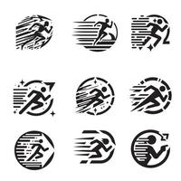 Fast forward silhouette icon bundle on a white background vector