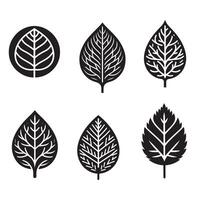 Leaf silhouette icon bundle on a white background vector