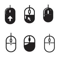 Computer mouse click pointer cursor arrow flat icon bundle for apps and websites on a white background vector