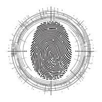 Fingerprint scan silhouette icon bundle on a white background vector