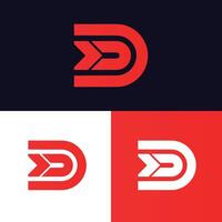 Dd letter logo with arrow combination design modern and minimalist vector