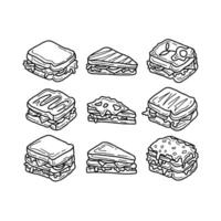 Sandwich icons set - illustration vector