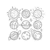 Solar system coloring pages vector