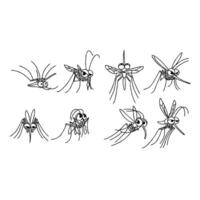 A set of cartoon insects with different expressions vector