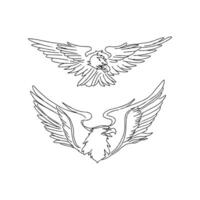 Two eagle wings with wings spread out vector