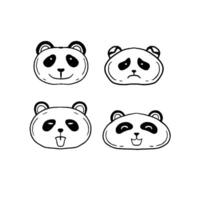 Panda bear face illustration vector