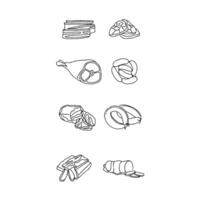 A set of food icons in line style vector