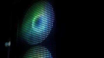 The front panel of the gaming computer has bright multi-colored RGB LED backlighting. Computer equipment. video