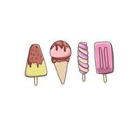 Ice cream pops on a stick vector