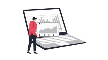 People data analytics dashboard chart graph business statistic report. video