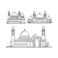 Islamic architecture line drawing illustration vector