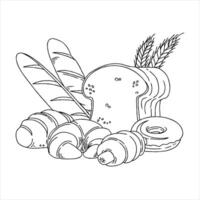 Bread and bread coloring pages vector