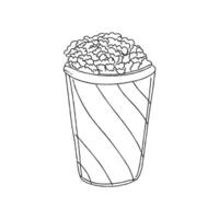 A drawing of popcorn in a cup vector