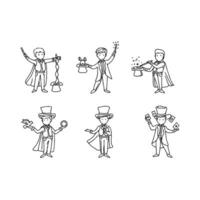 Magician set of icons illustration vector