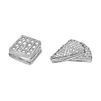 Waffles and waffles icon illustration vector