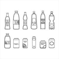 Bottle icons set vector