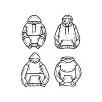 Four hoodies in different styles vector