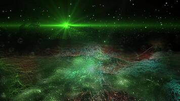 The translucent, metallic, space-fantasy landscape smoothly changes perspective, creating the effect of flight and presence for the observer. video