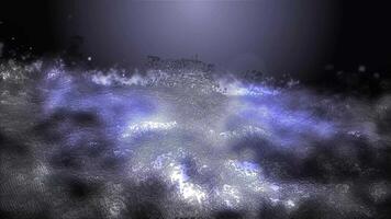 The translucent, golden-blue, metallic fantasy landscape smoothly changes perspective, creating the effect of flight and presence for the observer. video