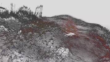 A translucent fantasy landscape with a metallic hue smoothly changes perspective, creating the effect of flight and presence in the observer. video