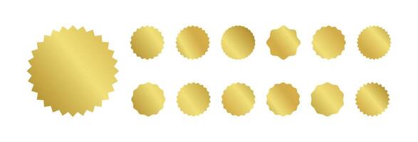 golden badges and labels set on white background vector