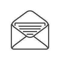 outline envelope icon with a paper inside vector