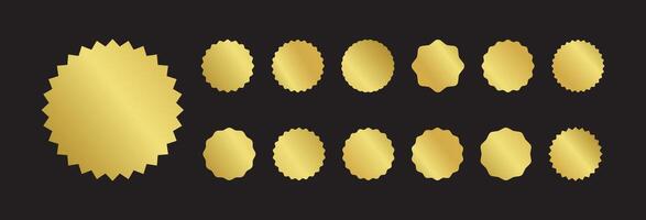 golden badges and labels on a black background vector