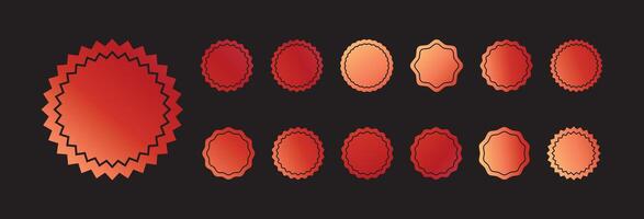 a set of red and orange frames on a black background vector