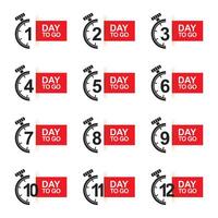 Countdown Timer Set One to Twelve Days vector