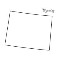 Wyoming Map Outline Line Drawing vector