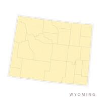 Wyoming State Yellow Blank Map vector