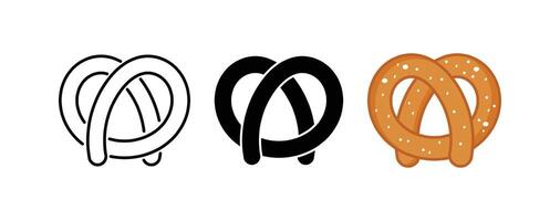 set Pretzel icon design vector