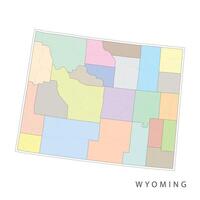 Wyoming Map Area Color Country vector