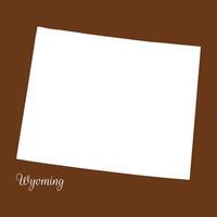 Wyoming State Brown Map vector
